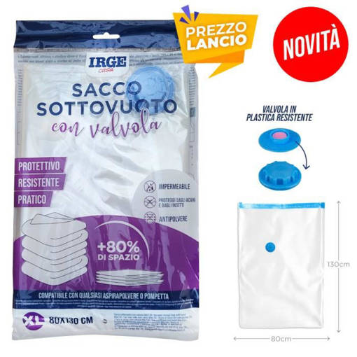 Irge SACCO SOTTOVUOTO TRASPARENTE 80X130