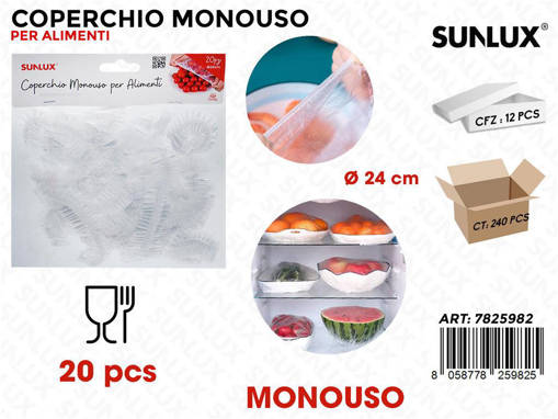 Sunlux Coperchio Monouso Alimenti 20Pcs 24Cm