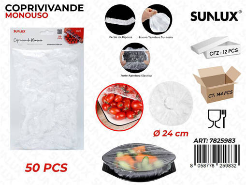 Sunlux Coprivivande Monouso 50Pcs D.24Cm