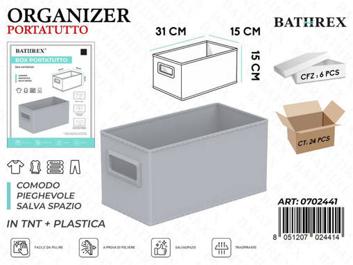 Bathrex Organizer 15*31*15Cm Grey