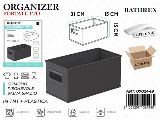 Bathrex Organizer 15*31*15Cm Nero