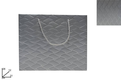 Busta Regalo 31X26X12 Effetto Trapunta Grigia/Silver V9-2306-Grey
