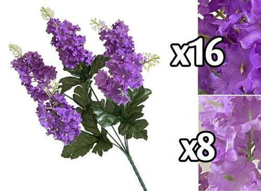BUSH LILLA' 5 FIORI 38CM 2 ASS.