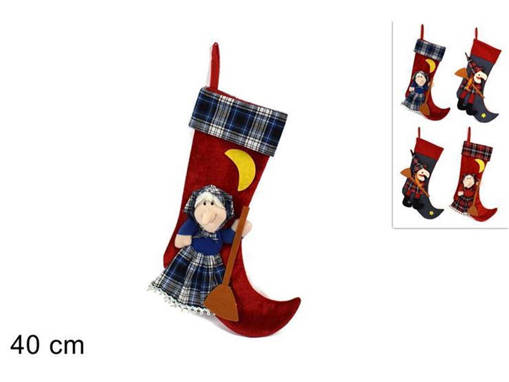 CALZA BEFANA 40CM 4 ASS. ART.BOC748-1,2/BRC747-1/2