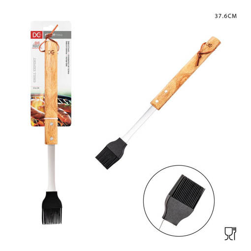 Dc Casa Pennello Silicone Bbq M/Legno 37.6Cm
