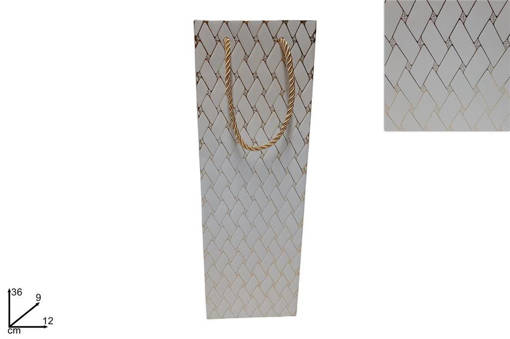 Busta Regalo 12X36X9 Effetto Trapunta Beige Oro B9-2301-Be