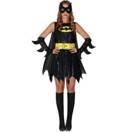 COSTUME BATGIRL MANTELLO CINTURA MASCHERA BRACCIALI TG 42/44