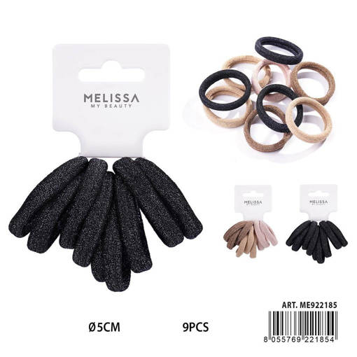 Melissa Elastico Capelli Nylon Fili Dorati 5Cm 9Pz