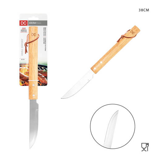 Dc Casa Coltello Bbq M/Legno 38Cm