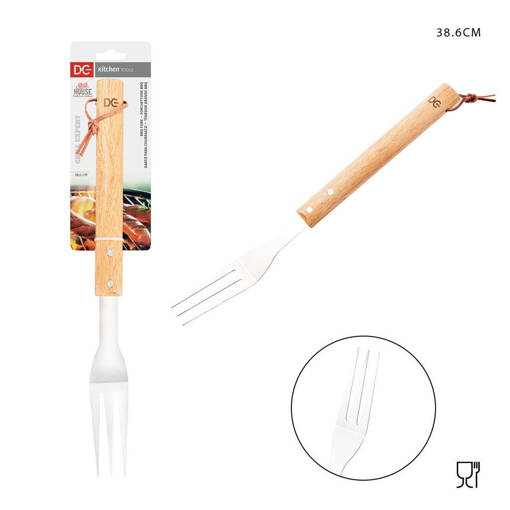 Dc Casa Forchettone Bbq M/Legno 38.6Cm