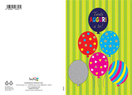 Marpimar - Tanti Auguri Palloni Colorati Fondo Giallo Special TSF04
