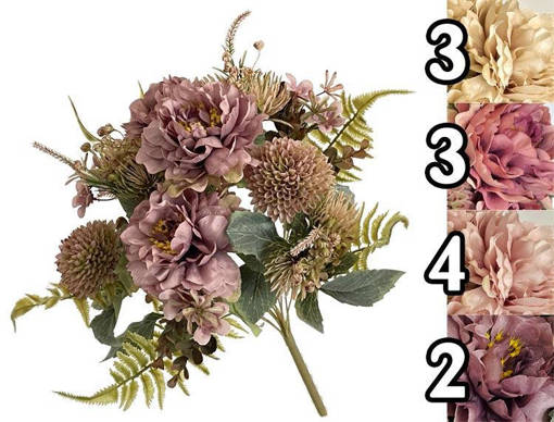 MAZZO PEONIE MIX BASIL H.50CM 4 ASS.