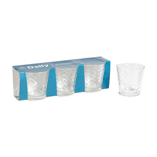 Mercury Bicchieri Acqua 282Ml In Vetro 3Pz Wave D.8,5Xh.8,5 Cm In Scatola Regalo