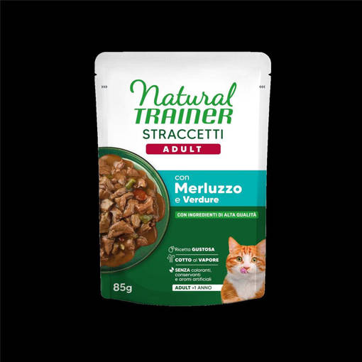 Natural Trainer Gatto Straccetti Adulto Merluzzo 85G