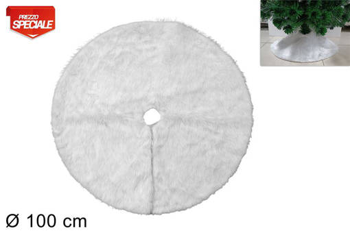 TAPPETO ALBERO PELLICCIA BIANCO100CM HY21018