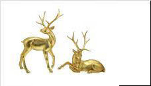 Nataluna Set 2 Renne  23,4X14,1X32,6Cm M.313 Oro