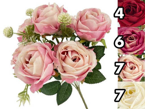 MAZZETTO ROSE 7 FIORI 37*8CM 4 ASS.