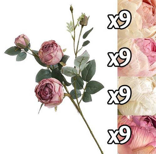STELO MINI PEONIE 4 FIORI 65CM 4 ASS.