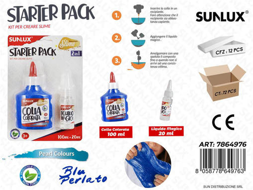 Kit 2Pcs Per Crea Slime Blu Perlato /Pz Da 12**