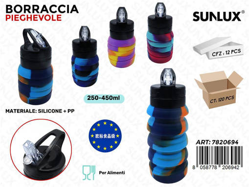 Sunlux Borraccia Pieghevole Ass. 230-500 ml