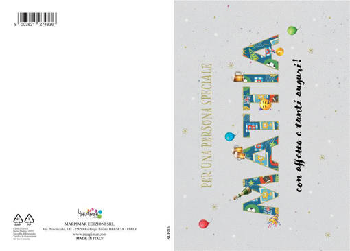 Marpimar - Biglietto Mattia Con Foil Oro NUF216
