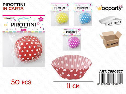 Pirottini A Pois Col. Ass. D.11Cm H.3Cm 50Pc /Pz Da 12**
