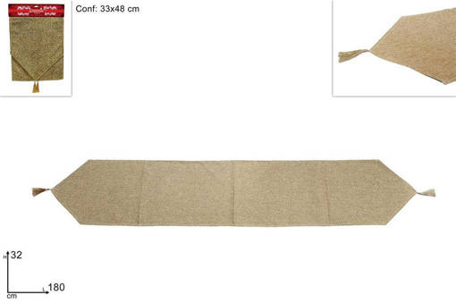 Runner 32X180Cm Tessuto Oro Rigato