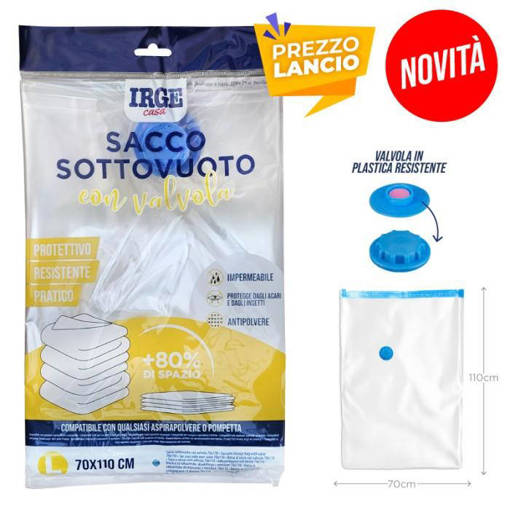 Irge SACCO SOTTOVUOTO TRASPARENTE 70X110