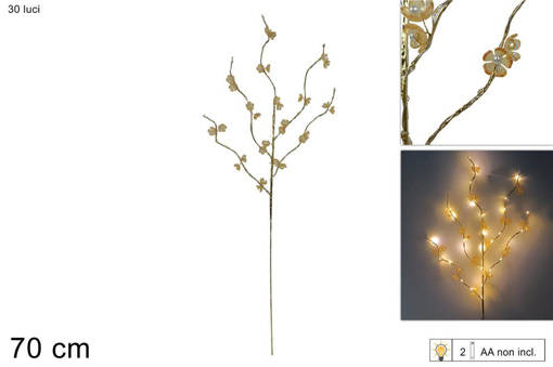 Stelo 70 Cm C\Fiorellini Oro C\30 Luci