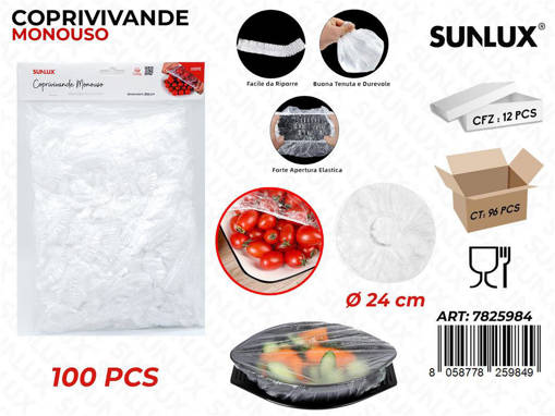 Sunlux Coprivivande Monouso 100Pcs D.24Cm