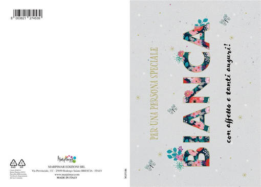 Marpimar - Biglietto Bianca Con Foil Oro NUF186