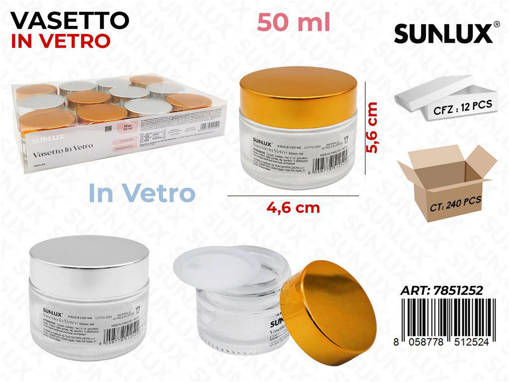 SUNLUX VASETTO IN VETRO 50ML 4.6*5.6CM
