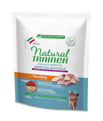 Natural Trainer Gatto Appetito Difficile Tacchino 0,3Kg
