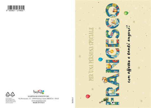 Marpimar - Biglietto Francesco Con Foil Oro NUF213
