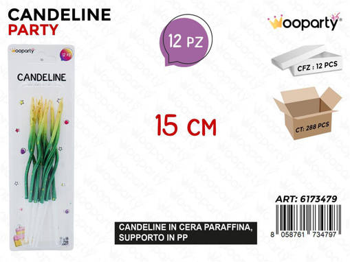 Sunlux Candeline Party Gradient 12Pcs 15Cm