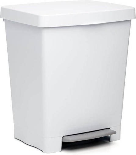 TATAY PATTUMIERA PED.23L CUBIK BIANCO (FABBRICATA IN POLIPROPILENE, CAPACITÀ 23L, FINITURA OPACA, PEDALE RETRATTILE, DOTATA DI PROFILO REGGI SACCO)