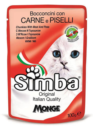 SIMBA GATTO BUSTA 100GR BOCC CARNE E PISELLI