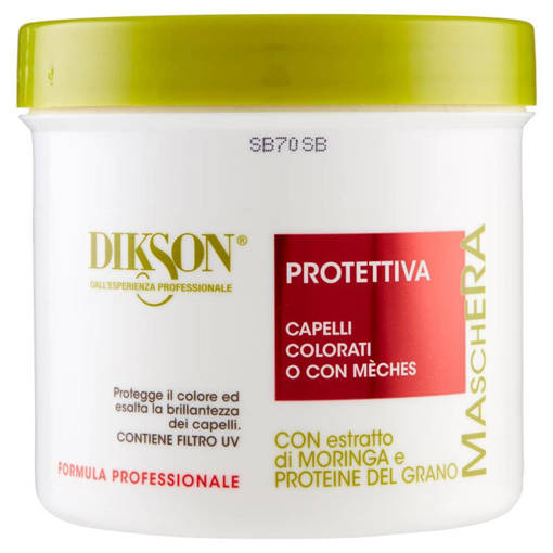 DIKSON MASCHERA PROTETTIVA PER CAPELLI COLORATI O MÈCHES CON ESTRATTO DI MORINGA E PROTEINE DEL GRANO - FILTRO UV 500