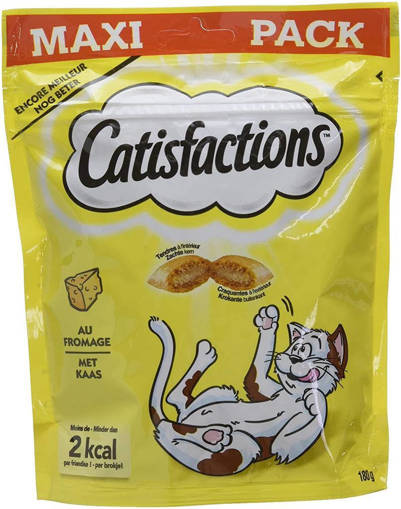 Catisfactions Snack per Gatti, 180 gr Maxi Pack, Formaggio