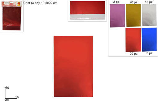Buste Regalo Satinate 18X50 Cm. 3Pz 5 Col. Jl17-Mstgd1850