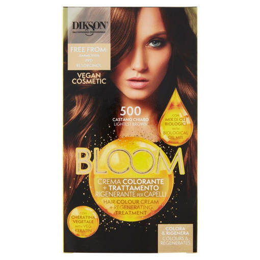 Dikson Bloom crema colorante, 500 castano chiaro