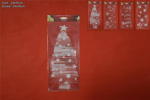 Sticker Innevati Soggetti Natal.Cm 24X45 4 Ass. U109-Wdyc-4000B/H/J/K