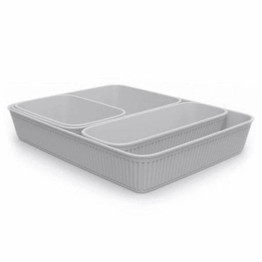 Tatay Set 4 pezzi Organizzatori Slim Bianco