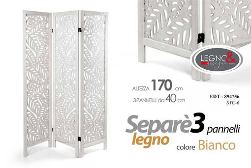 Legno&Disegno Separe 3Pan Foglie Bnc 120*170 Syc-6
