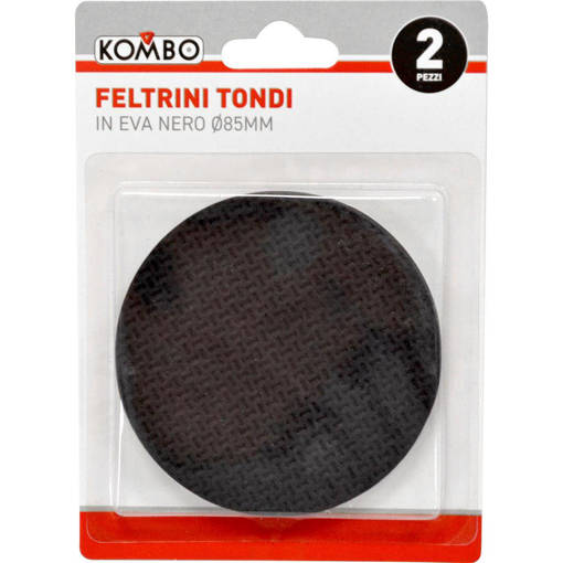 Kombo Set 2 Pz Feltrini Tondi In Eva Grandi Nero Diamentro 85Mm