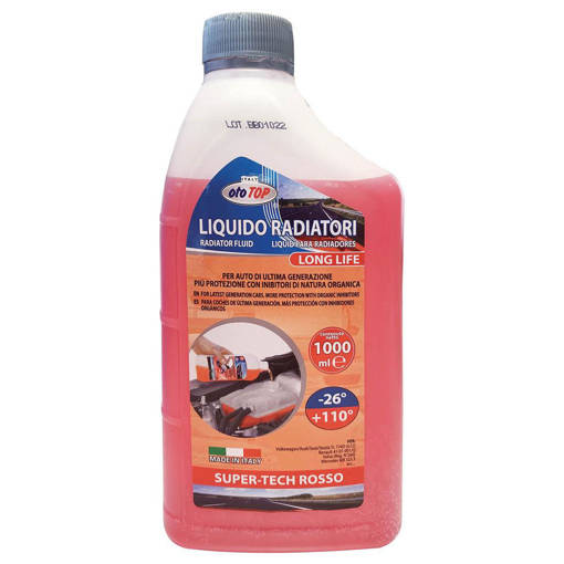 Ototop Liquido Radiatori Long Life - 26°+110, 1 Lt, Colore Rosso