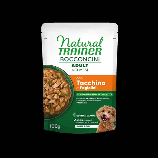 Natural Trainer Wet Small & Toy Chunks Tacchino 100Gr*24