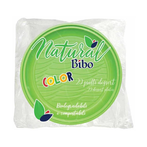 Bibo 20 Piatti dessert ø 17 cm in Bioplastica - verdi