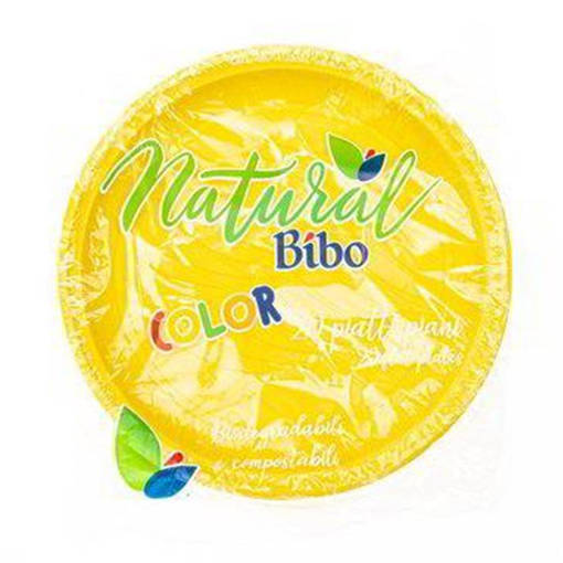 Bibo 20 Piatti piani ø 21,5 cm in Bioplastica - gialli