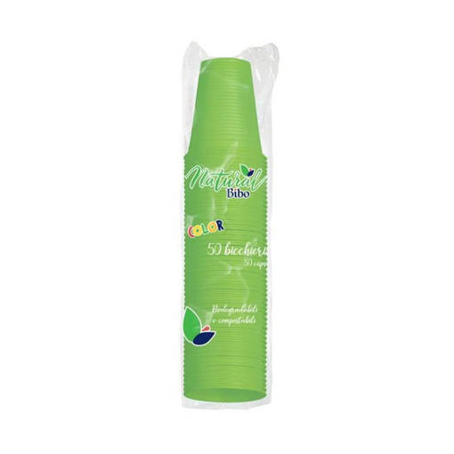Bibo 50 Bicchieri 200 ml in Bioplastica - verdi
